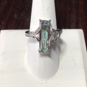 Noble Square Sterling Silver, gem stone and CZ